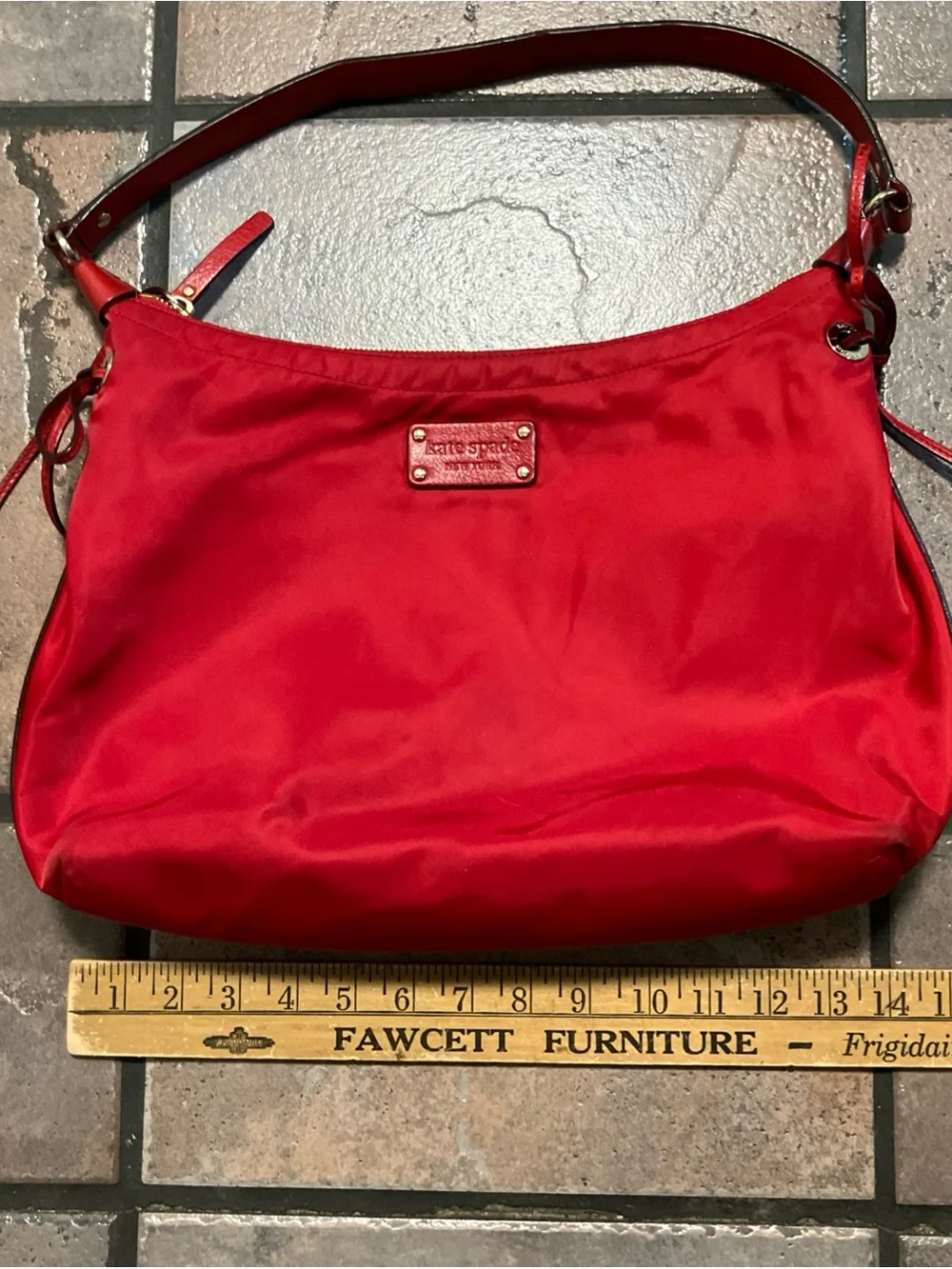 kate spade Red Nylon Shoulder Hobo Bag